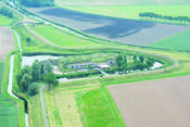 Fort Bakkerskil van bovenaf van VVV Biesboschlinie