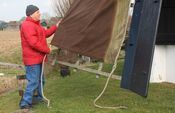 Doek wiek Vervoorne molen van VVV Biesboschlinie