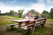 Woudrichem echtpaar picknicktafel van VVV Biesboschlinie