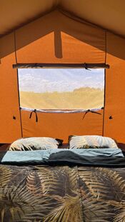 Uitzicht vanuit safaritent Fort Bakkerskil van VVV Biesboschlinie