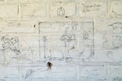 Tekening in Fort Altena van VVV Biesboschlinie