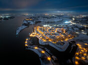 Woudrichem in de sneeuw van VVV Biesboschlinie