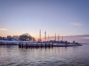 Historische Haven Woudrichem in de winter van VVV Biesboschlinie